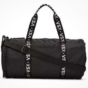 VSX Victoria’s Secret VS sport Black Duffle Bag Gym Travel Nylon Tote NWT